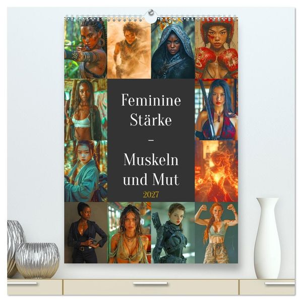Feminine Stärke - Muskeln und Mut (hochwertiger Premium Wandkalender 2027 DIN A2 hoch) Kunstdruck in Hochglanz