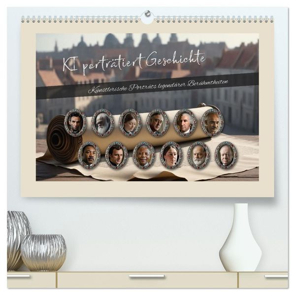 KI porträtiert Geschichte (hochwertiger Premium Wandkalender 2027 DIN A2 quer) Kunstdruck in Hochglanz