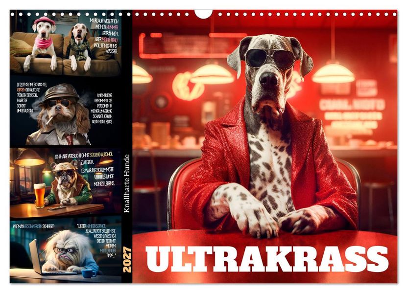 ULTRAKRASS Knallharte Hunde (Wandkalender 2027 DIN A3 quer) CALVENDO Monatskalender