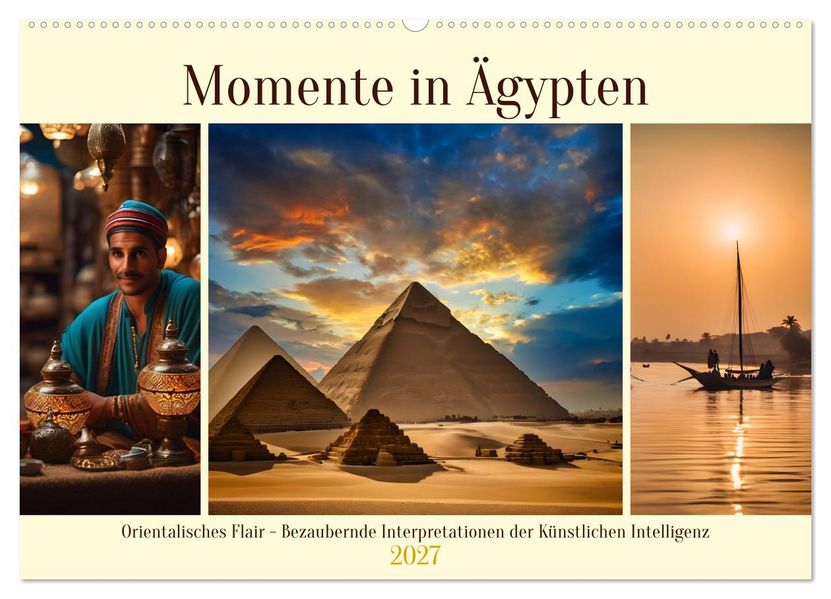 Momente in Ägypten (Wandkalender 2027 DIN A2 quer) CALVENDO Monatskalender