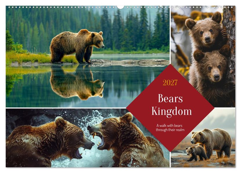 Bears Kingdom (Wall Calendar 2027 DIN A2 landscape) CALVENDO 12 Month Wall Calendar