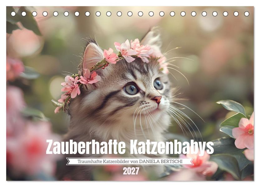 Zauberhafte Katzenbabys (Tischkalender 2027 DIN A5 quer) CALVENDO Monatskalender