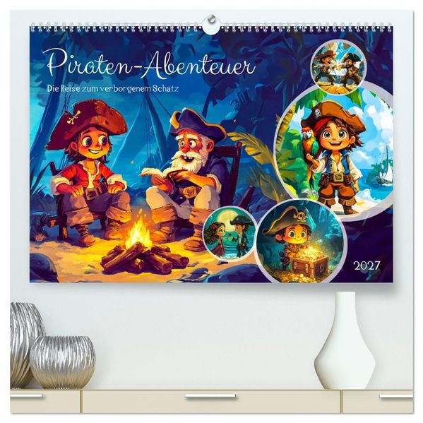 Piraten-Abenteuer - Die Reise zum verborgenen Schatz (hochwertiger Premium Wandkalender 2027 DIN A2 quer) Kunstdruck in Hochglanz