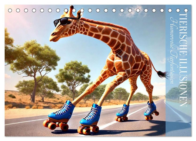 Tierische Illusionen - Humorvolle Tierfantasien (Tischkalender 2027 DIN A5 quer) CALVENDO Monatskalender