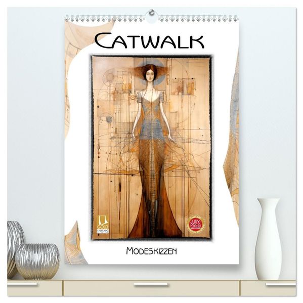 Catwalk - Modeskizzen (hochwertiger Premium Wandkalender 2027 DIN A2 hoch) Kunstdruck in Hochglanz