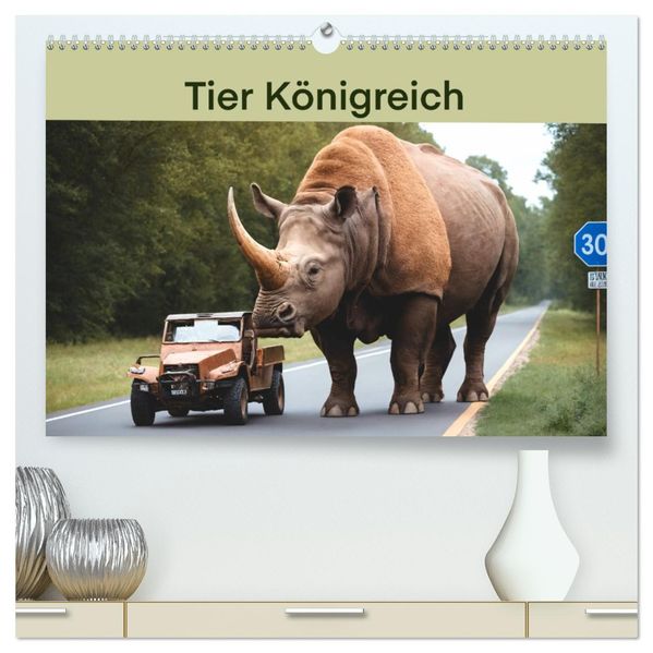 Tier Königreich (hochwertiger Premium Wandkalender 2027 DIN A2 quer) Kunstdruck in Hochglanz