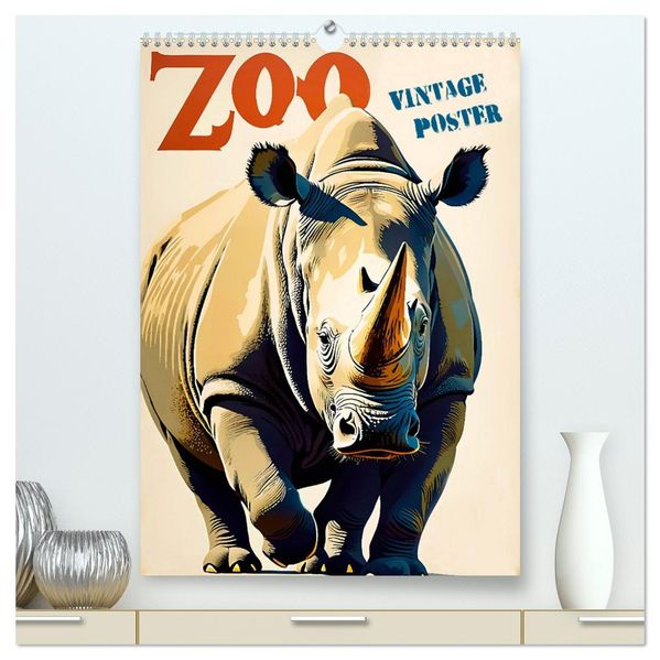 Zoo Vintage-Poster (hochwertiger Premium Wandkalender 2027 DIN A2 hoch) Kunstdruck in Hochglanz
