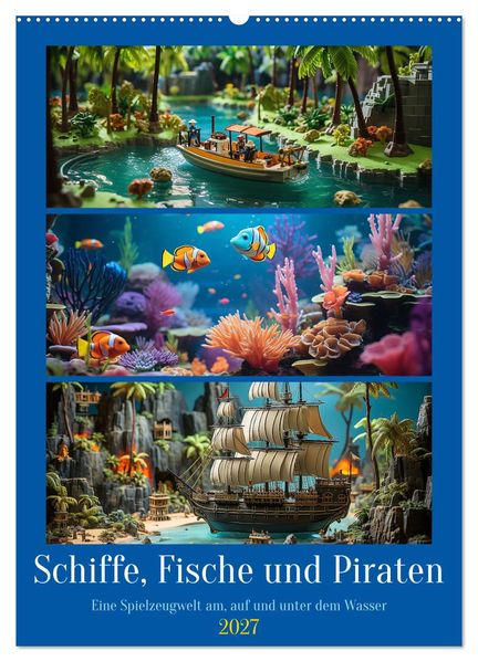 Schiffe Fische und Piraten (Wandkalender 2027 DIN A2 hoch) CALVENDO Monatskalender