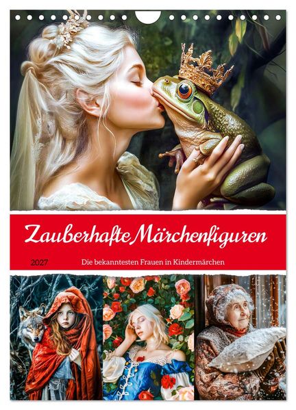 Zauberhafte Märchenfiguren - Die bekanntesten Frauen in Kindermärchen (Wandkalender 2027 DIN A4 hoch) CALVENDO Monatskalender