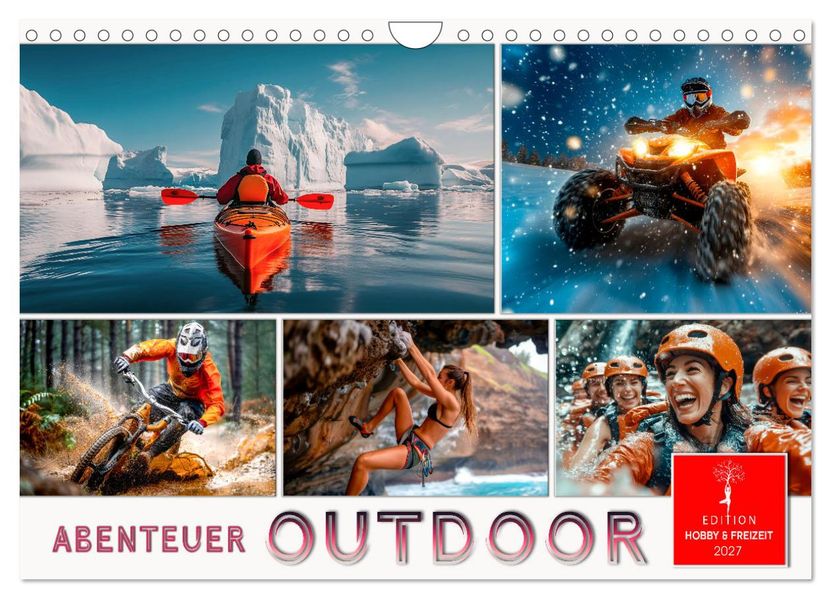 Abenteuer Outdoor (Wandkalender 2027 DIN A4 quer) CALVENDO Monatskalender