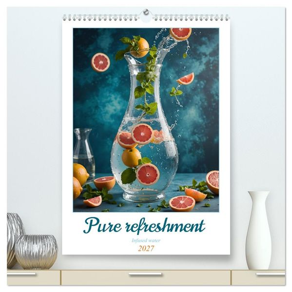 Pure refreshment - Infused water (High Quality Premium Wall Calendar 2027 DIN A2 portrait)CALVENDO 12 Month Wall Calendar