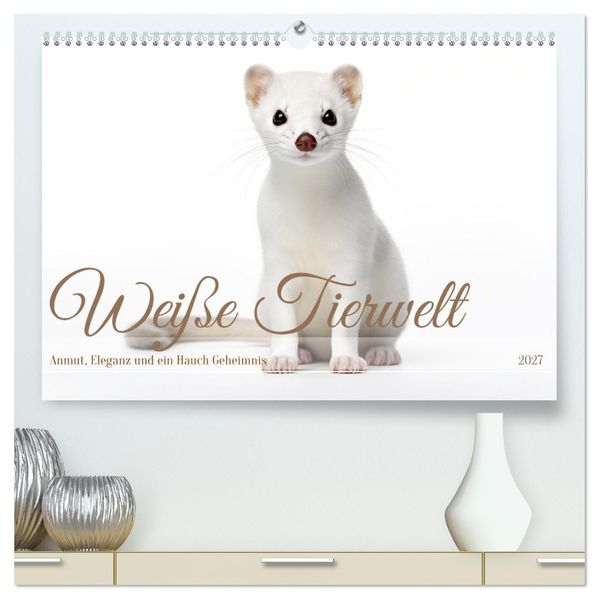 Weiße Tierwelt (hochwertiger Premium Wandkalender 2027 DIN A2 quer) Kunstdruck in Hochglanz