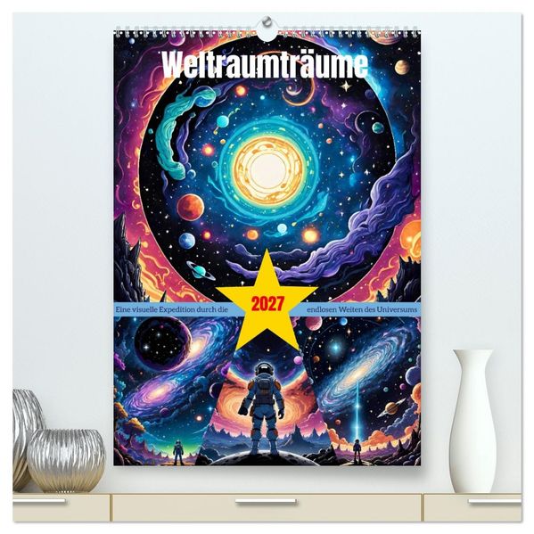 Weltraumträume (hochwertiger Premium Wandkalender 2027 DIN A2 hoch) Kunstdruck in Hochglanz