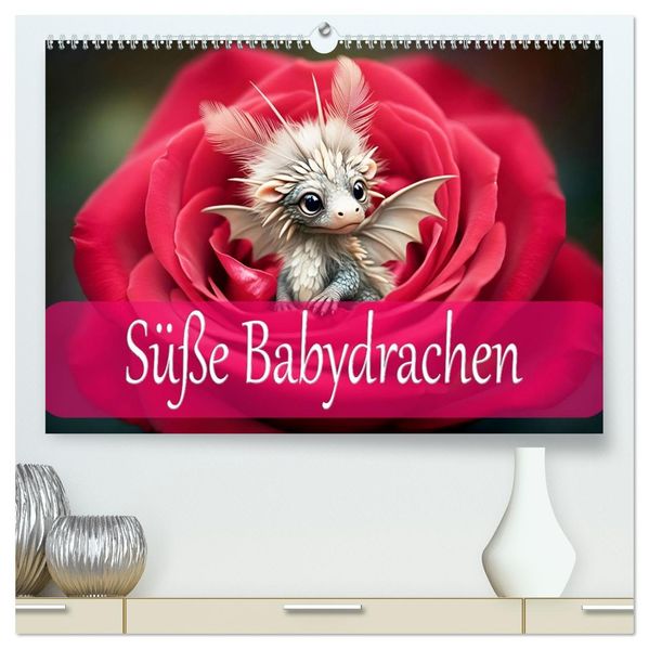 Süße Babydrachen (hochwertiger Premium Wandkalender 2027 DIN A2 quer) Kunstdruck in Hochglanz