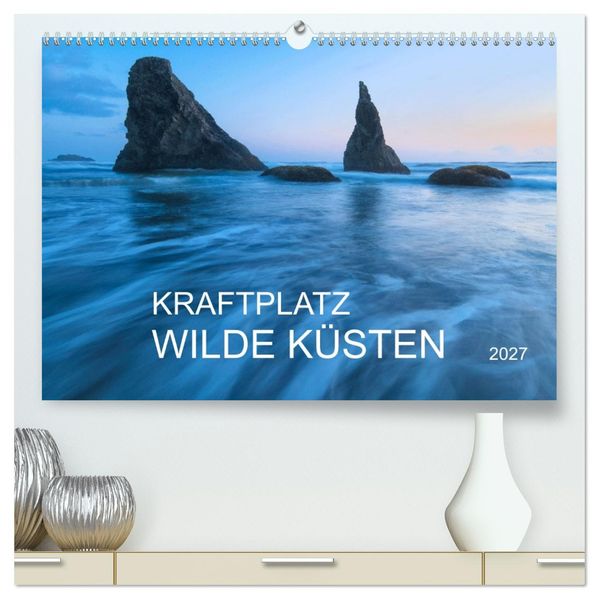 Kraftplatz Wilde Küsten (hochwertiger Premium Wandkalender 2027 DIN A2 quer) Kunstdruck in Hochglanz