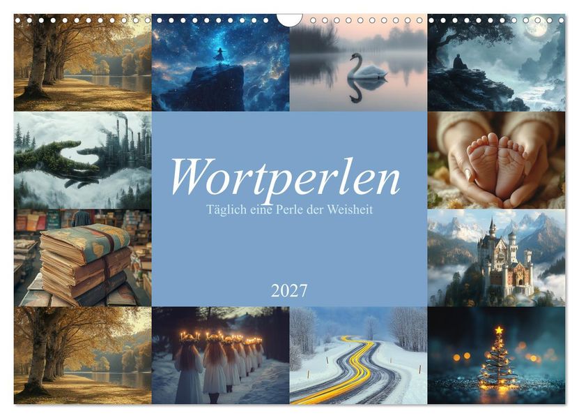 Wortperlen (Wandkalender 2027 DIN A3 quer) CALVENDO Monatskalender
