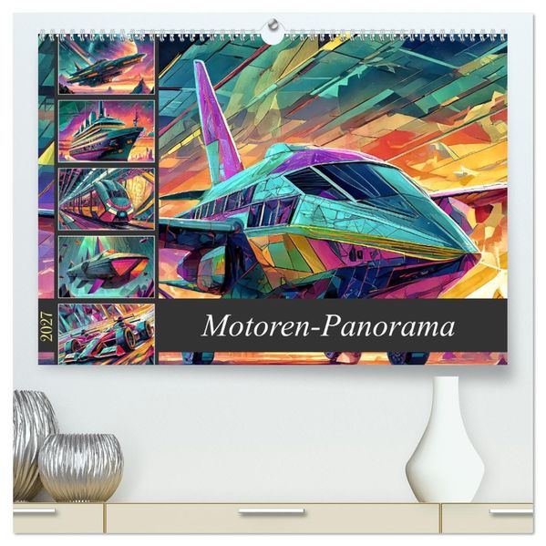 Motoren-Panorama (hochwertiger Premium Wandkalender 2027 DIN A2 quer) Kunstdruck in Hochglanz