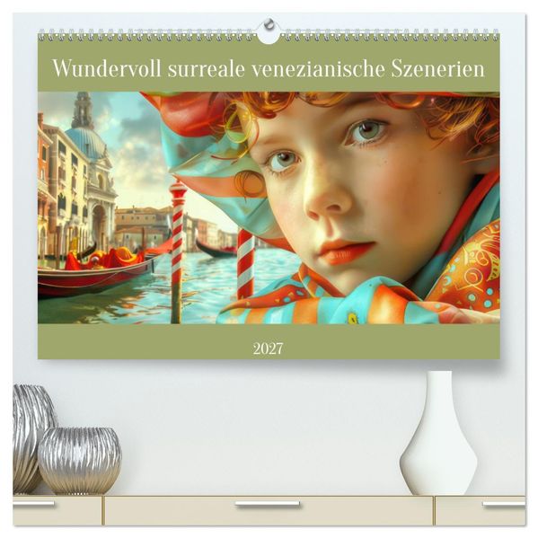 Wundervoll surreale venezianische Szenerien (hochwertiger Premium Wandkalender 2027 DIN A2 quer) Kunstdruck in Hochglanz