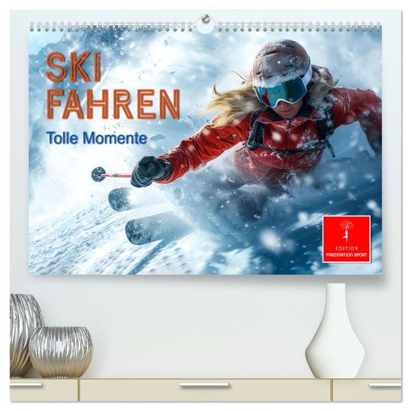 Skifahren - tolle Momente (hochwertiger Premium Wandkalender 2027 DIN A2 quer) Kunstdruck in Hochglanz