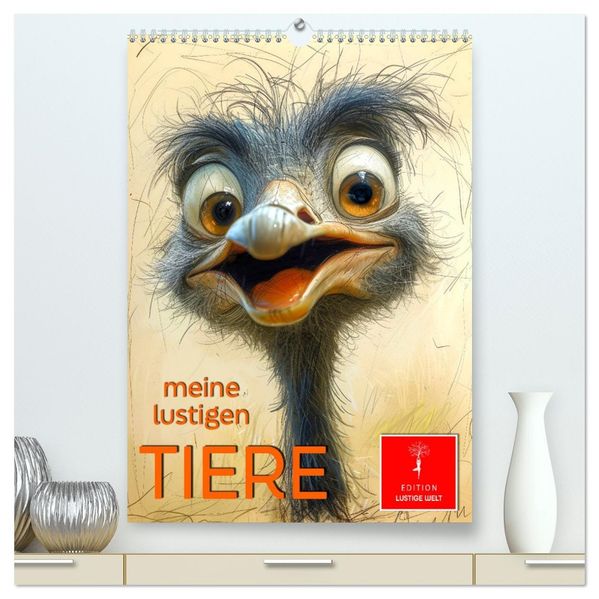 Meine lustigen Tiere (hochwertiger Premium Wandkalender 2027 DIN A2 hoch) Kunstdruck in Hochglanz