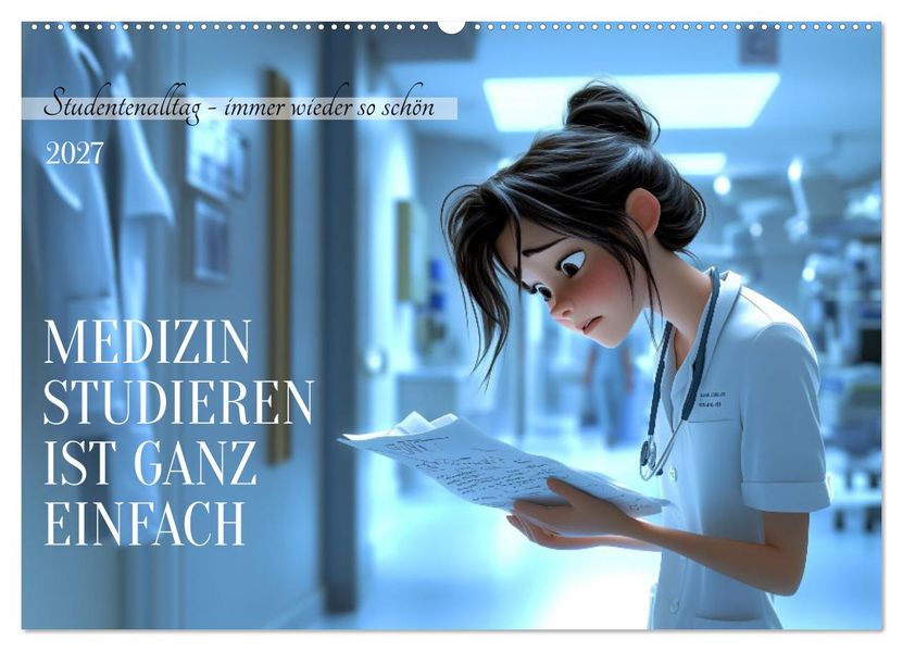 Medizin studieren ist ganz einfach (Wandkalender 2027 DIN A2 quer) CALVENDO Monatskalender