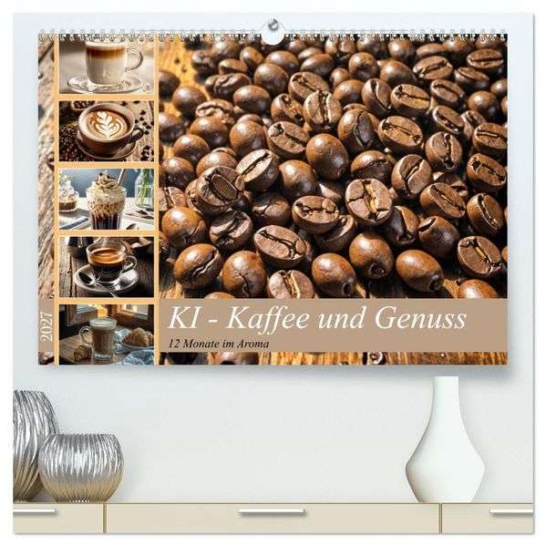 KI - Kaffee und Genuss 12 Monate im Aroma (hochwertiger Premium Wandkalender 2027 DIN A2 quer) Kunstdruck in Hochglanz