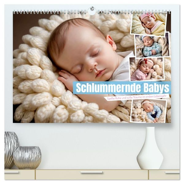 Schlummernde Babys (hochwertiger Premium Wandkalender 2027 DIN A2 quer) Kunstdruck in Hochglanz
