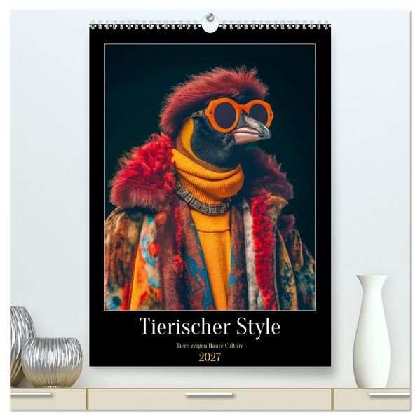Tierischer Style (hochwertiger Premium Wandkalender 2027 DIN A2 hoch) Kunstdruck in Hochglanz