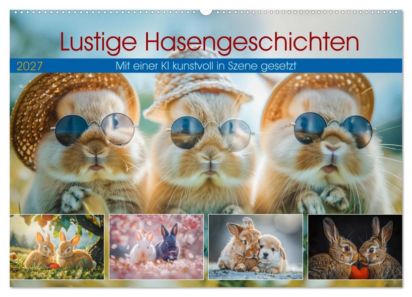 Lustige Hasengeschichten (Wandkalender 2027 DIN A2 quer) CALVENDO Monatskalender