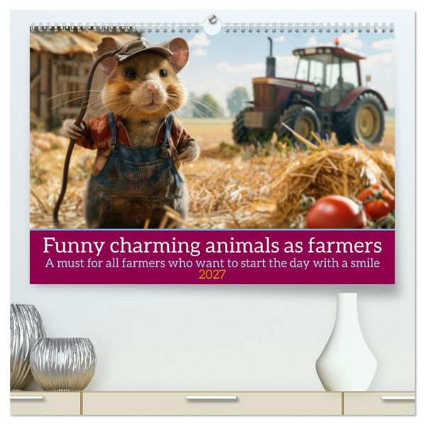 Funny charming animals as farmers (High Quality Premium Wall Calendar 2027 DIN A2 landscape)CALVENDO 12 Month Wall Calendar