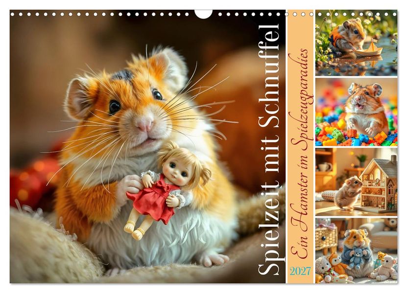 Spielzeit mit Schnuffel - Ein Hamster im Spielzeugparadies (Wandkalender 2027 DIN A3 quer) CALVENDO Monatskalender