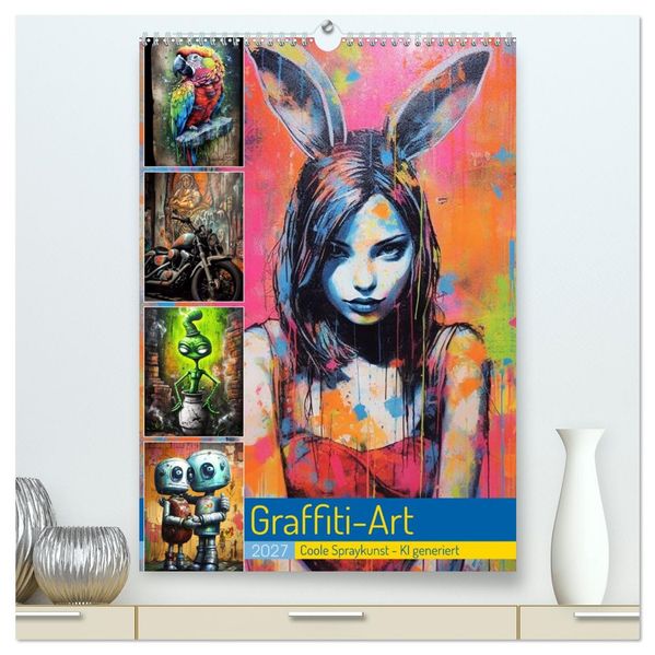 Graffiti Art (hochwertiger Premium Wandkalender 2027 DIN A2 hoch) Kunstdruck in Hochglanz