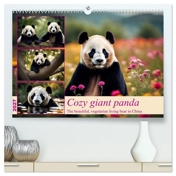 Cozy giant panda (High Quality Premium Wall Calendar 2027 DIN A2 landscape)CALVENDO 12 Month Wall Calendar