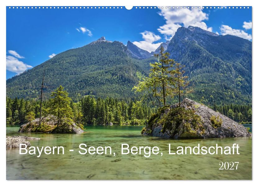 Bayern - Seen Berge Landschaft (Wandkalender 2027 DIN A2 quer) CALVENDO Monatskalender