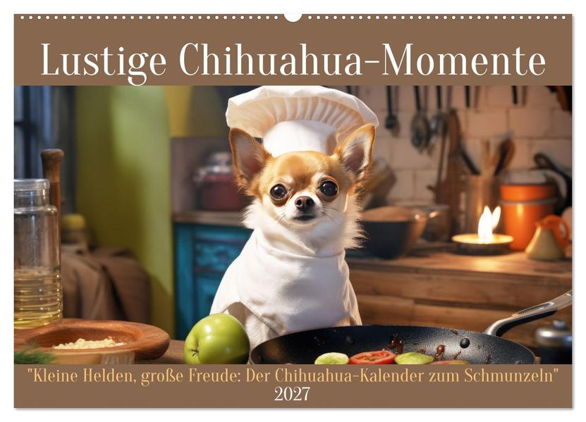 Lustige Chihuahua-Momente (Wandkalender 2027 DIN A2 quer) CALVENDO Monatskalender