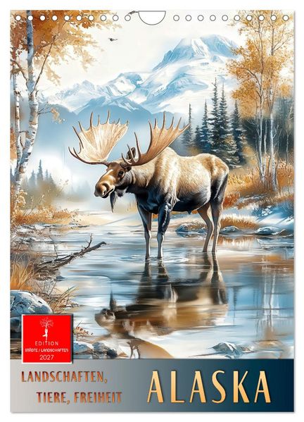Alaska - Landschaften Tiere Freiheit (Wandkalender 2027 DIN A4 hoch) CALVENDO Monatskalender