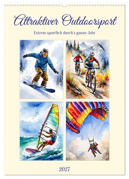 Attraktiver Outdoorsport (Wandkalender 2027 DIN A2 hoch) CALVENDO Monatskalender
