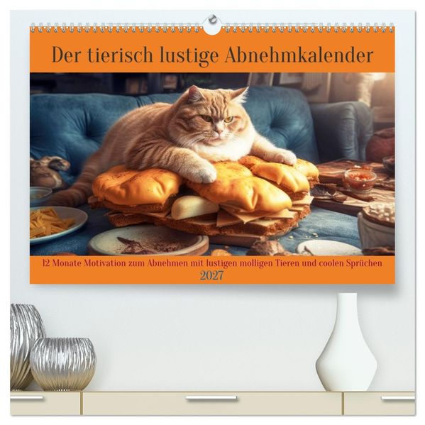 Der tierisch lustige Abnehmkalender (hochwertiger Premium Wandkalender 2027 DIN A2 quer) Kunstdruck in Hochglanz