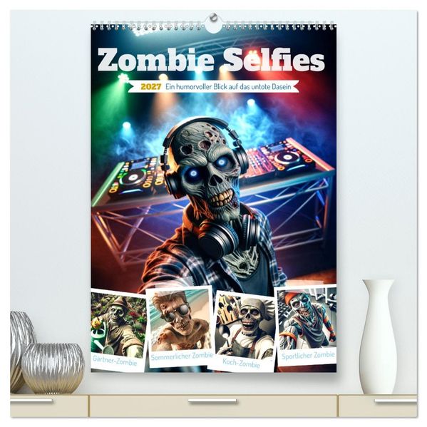 Zombie Selfies - Ein humorvoller Blick auf das untote Dasein (hochwertiger Premium Wandkalender 2027 DIN A2 hoch) Kunstdruck in Hochglanz