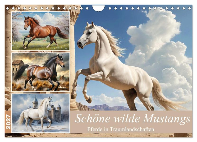 Schöne wilde Mustangs (Wandkalender 2027 DIN A4 quer) CALVENDO Monatskalender