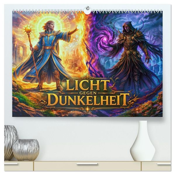 Licht gegen Dunkelheit (hochwertiger Premium Wandkalender 2027 DIN A2 quer) Kunstdruck in Hochglanz