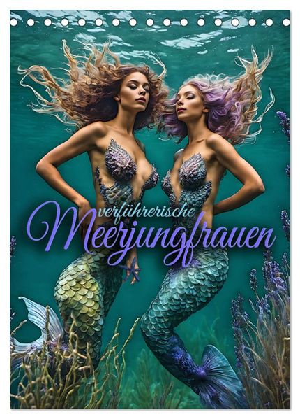 Verführerische Meerjungfrauen (Tischkalender 2027 DIN A5 hoch) CALVENDO Monatskalender