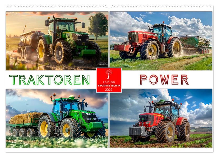 Traktoren Power (Wandkalender 2027 DIN A2 quer) CALVENDO Monatskalender
