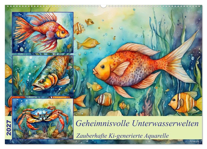 Geheimnisvolle Unterwasserwelten (Wandkalender 2027 DIN A2 quer) CALVENDO Monatskalender