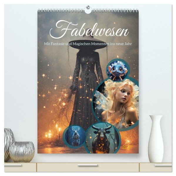Fabelwesen (hochwertiger Premium Wandkalender 2027 DIN A2 hoch) Kunstdruck in Hochglanz