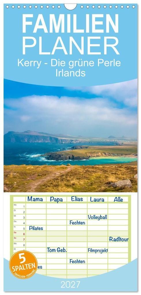 Familienplaner 2027 - Kerry - Die grüne Perle Irlands mit 5 Spalten (Wandkalender 21 x 45 cm) CALVENDO