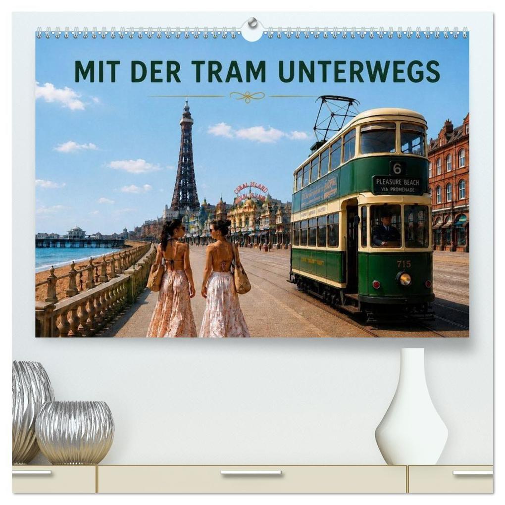 Mit der Tram unterwegs (hochwertiger Premium Wandkalender 2027 DIN A2 quer) Kunstdruck in Hochglanz