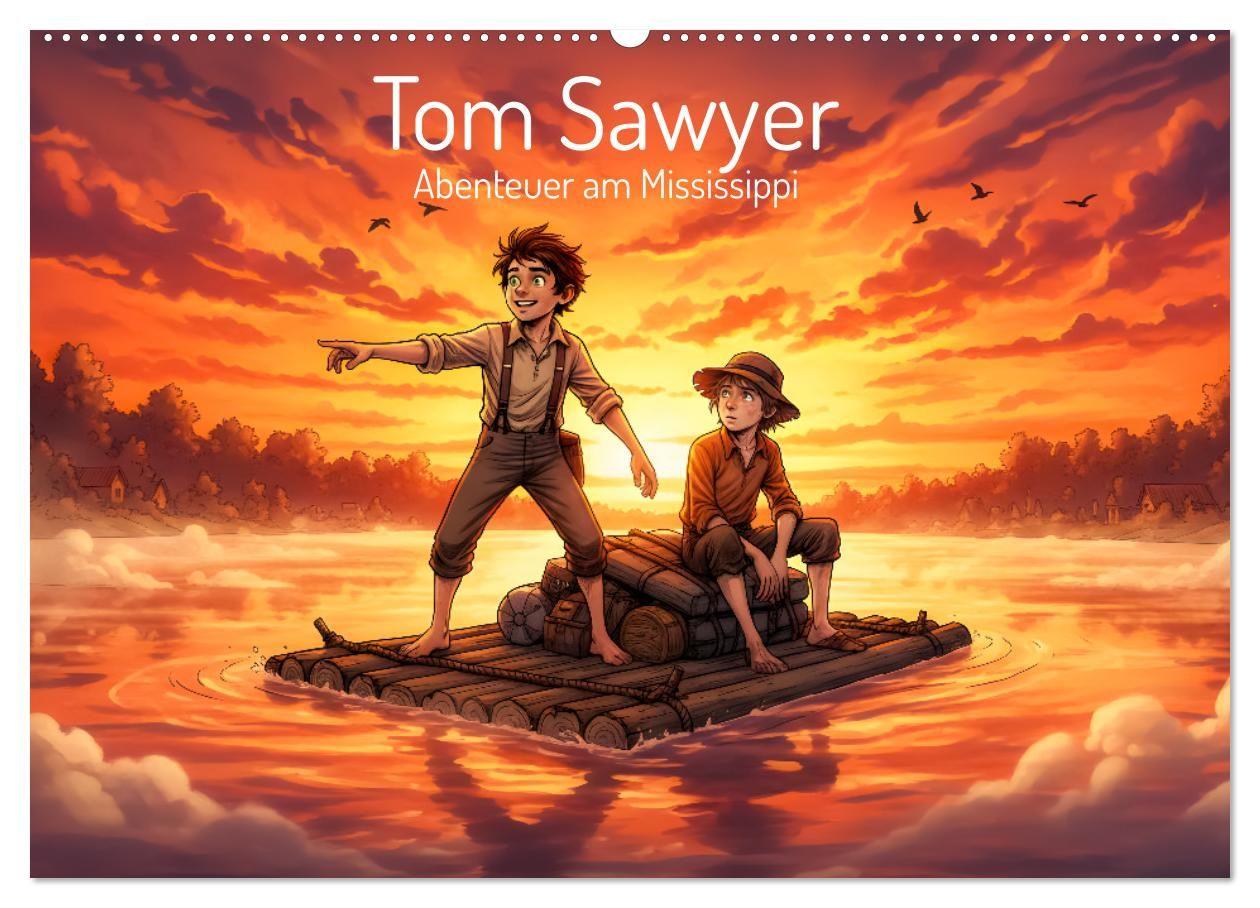 Tom Sawyer - Abenteuer am Mississippi (Wandkalender 2027 DIN A2 quer) CALVENDO Monatskalender