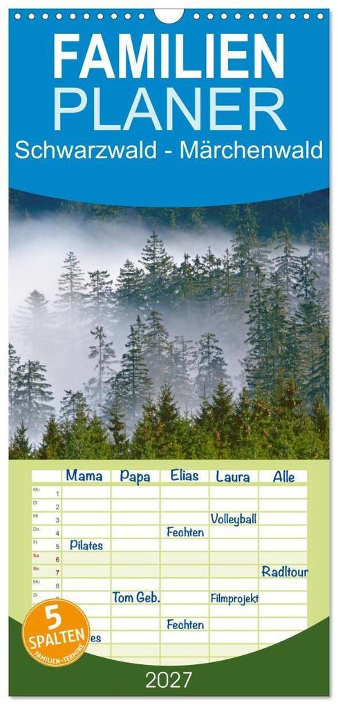 Familienplaner 2027 - Schwarzwald - Märchenwald mit 5 Spalten (Wandkalender 21 x 45 cm) CALVENDO