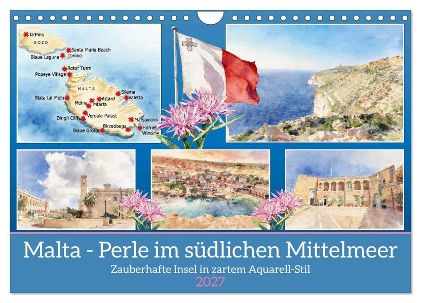 Malta - Perle im südlichen Mittelmeer (Wandkalender 2027 DIN A4 quer) CALVENDO Monatskalender